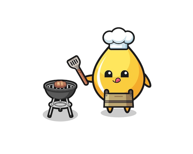 Chef Barbecue Goutte De Miel Avec Un Grill