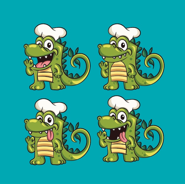 Vecteur chef crocodile