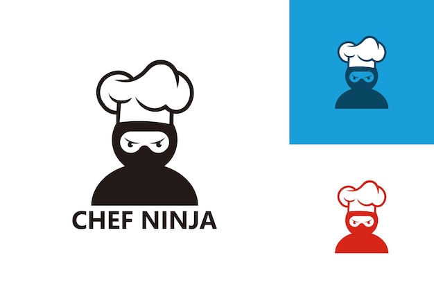 Chef Ninja Logo Template Design Vecteur, Emblème, Design Concept, Symbole Créatif, Icône