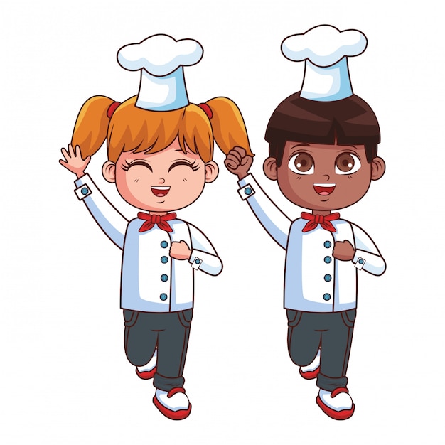 Vecteur chefs enfants cartoon