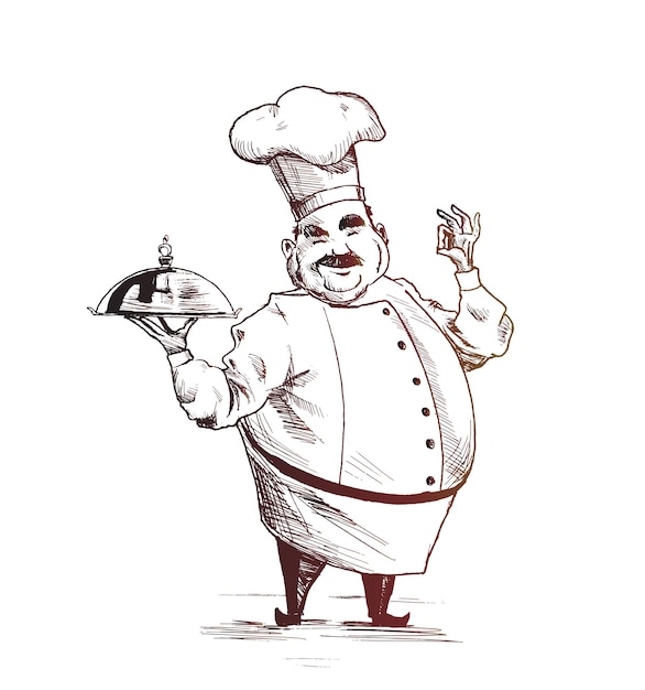 Chefs professionnels cuisine Chefs culinaires Illustration vectorielle de croquis dessinés à la main