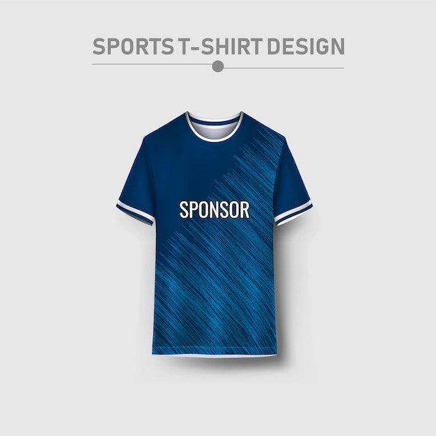 une chemise bleue et blanche avec le mot sport dessus