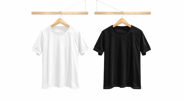 une chemise est accrochée à un cintre avec un cintre en bois
