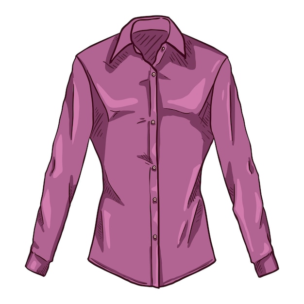 Vecteur chemise femme violette de dessin animé de vecteur