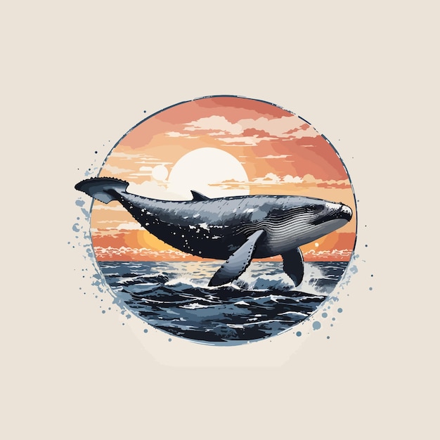 Une chemise graphique représentant une baleine à bosse