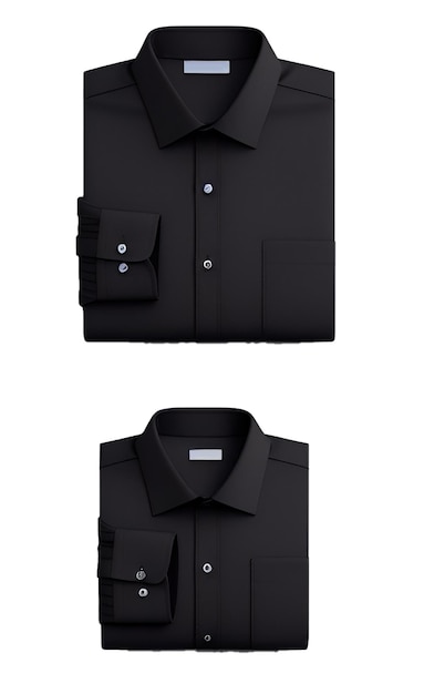 Vecteur une chemise noire est montrée à côté d'une autre chemise.