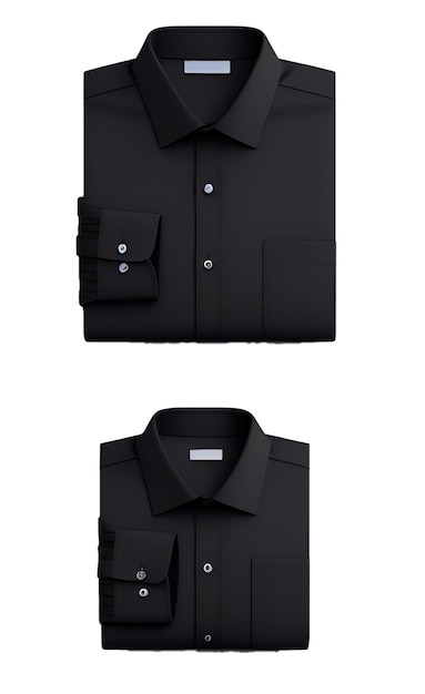 Une chemise noire est montrée à côté d'une autre chemise.