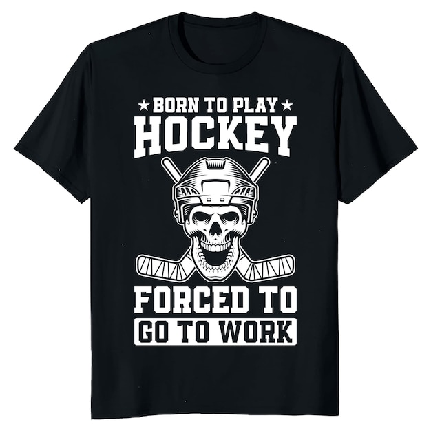 Une chemise noire avec le mot hockey dessus