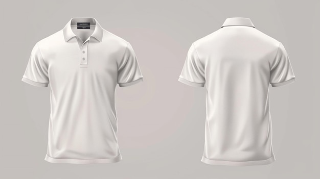 Vecteur une chemise polo blanche avec un col blanc et un col blanc