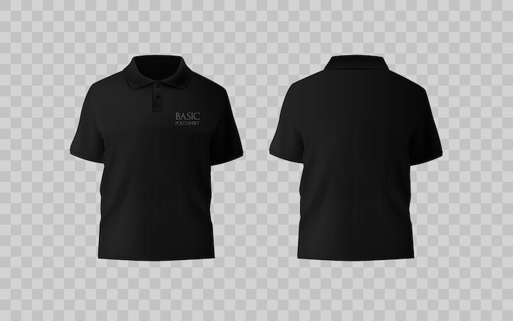 Vecteur chemise polo à manches courtes chemise avant chemise arrière et conception de manches de chemise pour maquette