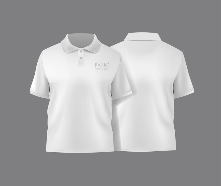 Vecteur chemise polo à manches courtes chemise avant chemise arrière et conception de manches de chemise pour maquette