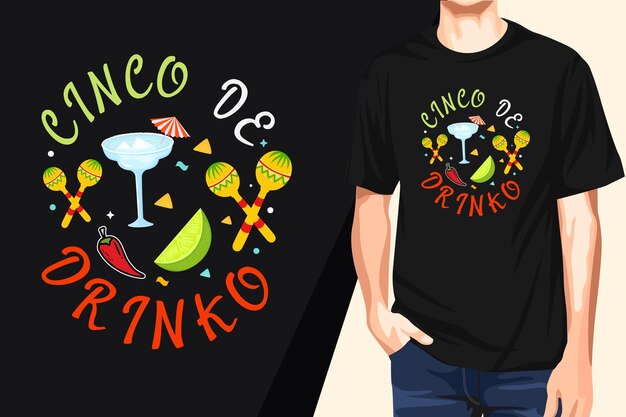 Vecteur une chemise qui dit cinco de drinkko dessus