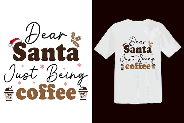 Chemise Rétro De Noël Svg Groovy. Deer Santa Est Juste Un Café.