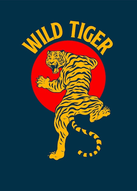 Chemise Rétro Vintage Tiger Japan Design