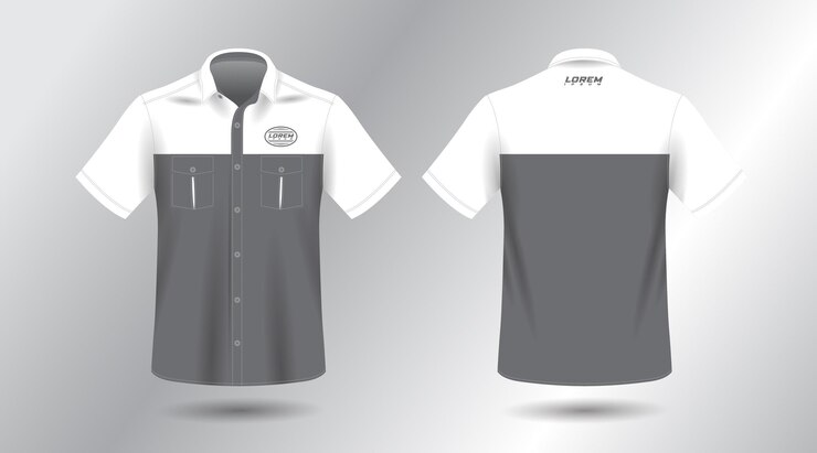 Vecteur chemise de travail à manches courtes