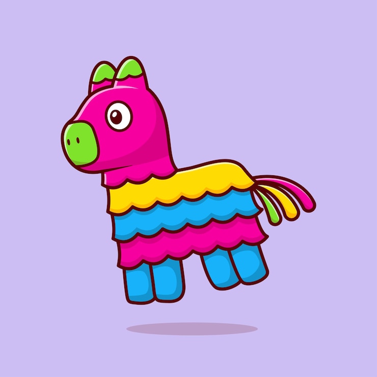 Vecteur cheval pinata dessin animé vecteur icône illustration animal vacances icône concept isolé plat vecteur