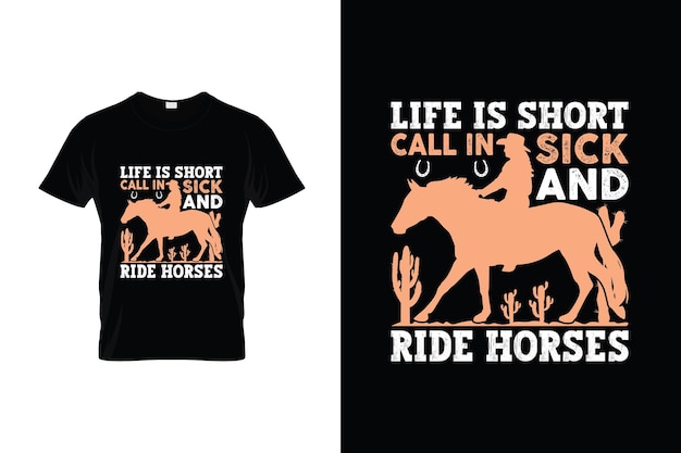 cheval TShirt Design ou affiche cheval Design cheval Citations cheval Typographie