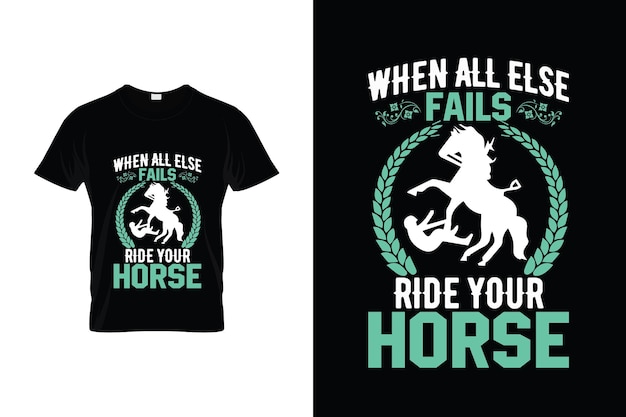 cheval TShirt Design ou affiche cheval Design cheval Citations cheval Typographie