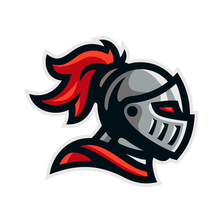 Vecteur chevalier guerrier logo mascotte modèle illustration vectorielle