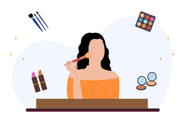 Cheveux et maquillage pour une illustration vectorielle de séance photo