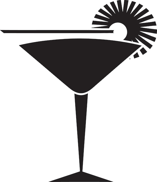 Vecteur chic libations vector cocktail noir emblème symbolique refiné quench boisson noire identité emblématique