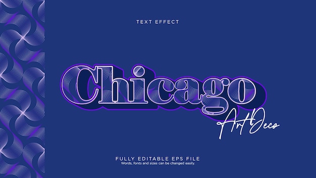 Chicago Effet De Texte Type De Police Fond De Vecteur