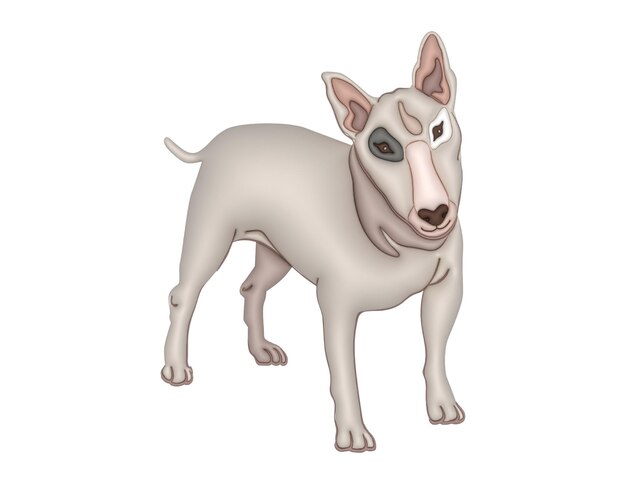 Vecteur le chien de bull terrier 3d