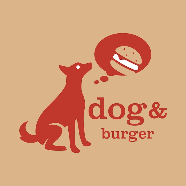 Vecteur chien burger logo