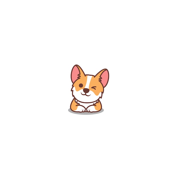 Chien corgi mignon clin d'oeil