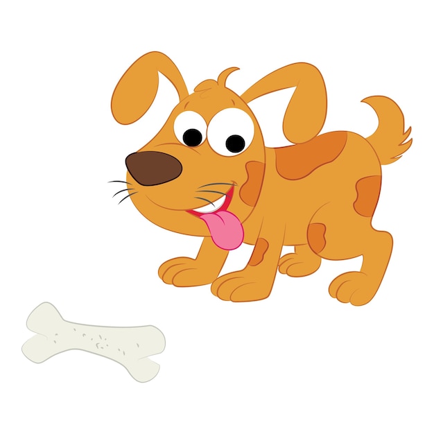 Chien avec illustration vectorielle osseuse