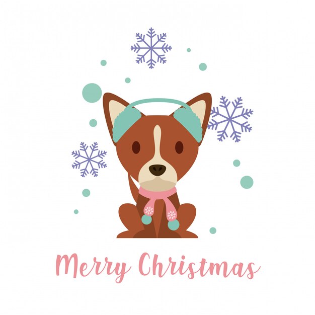 Chien Joyeux Noel Carte