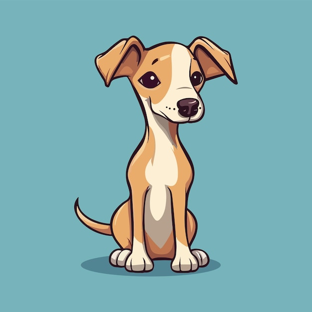 Le Chien De Lévrier De Dessin Animé Vectoriel Mignon