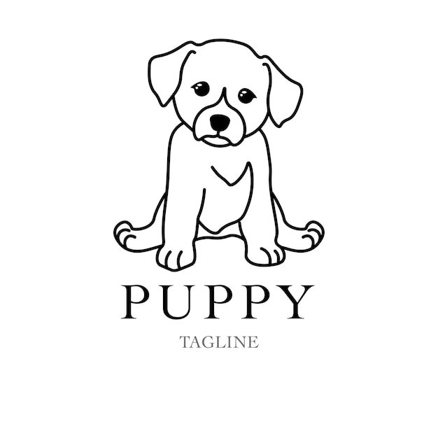 Chien logo simple illustration graphique chiot élément icône