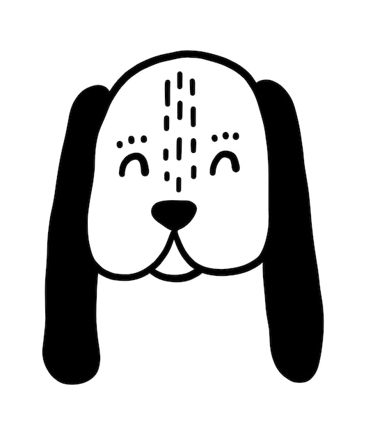 Chien Mignon Dessiné à La Main Chiot Doodle Drôle Vector Illustration De Dessin Animé Mignon