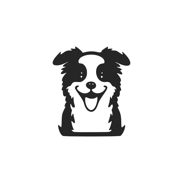 Chien mignon logo noir et blanc à la mode Bon pour les affaires