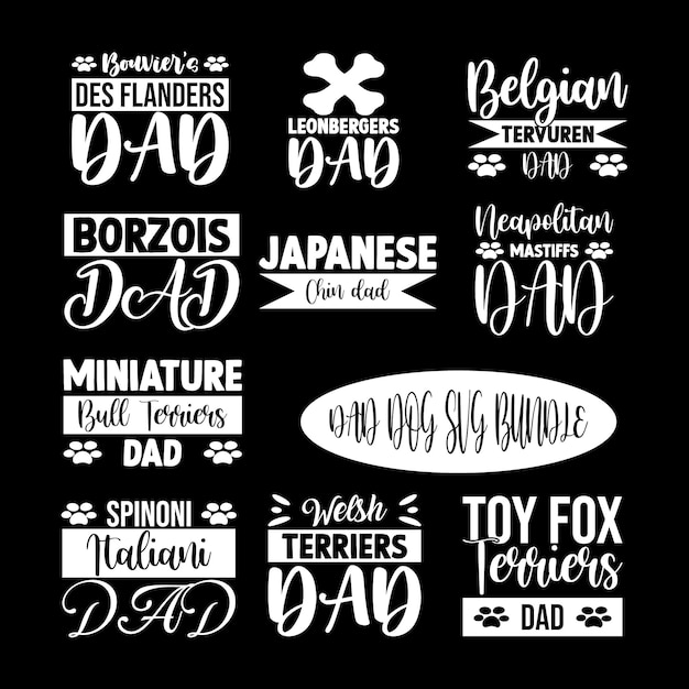 Chien Papa Citation Svg Bundle