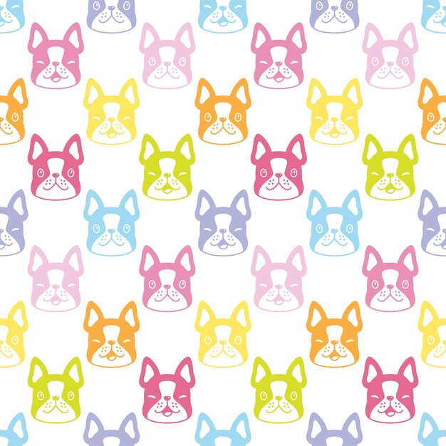 chien sans soudure patron bouledogue français visage tête pat