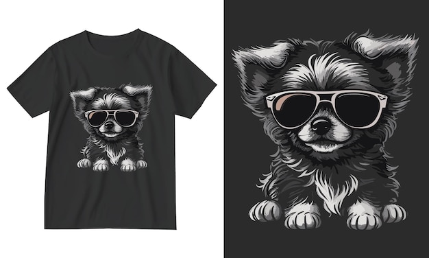 Vecteur chiens chiot cool dessin animé typographie citation drôle tshirt design illustration modèle tendance élégant