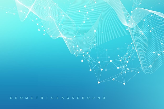 Chiffres abstrait avec ligne connectée et points