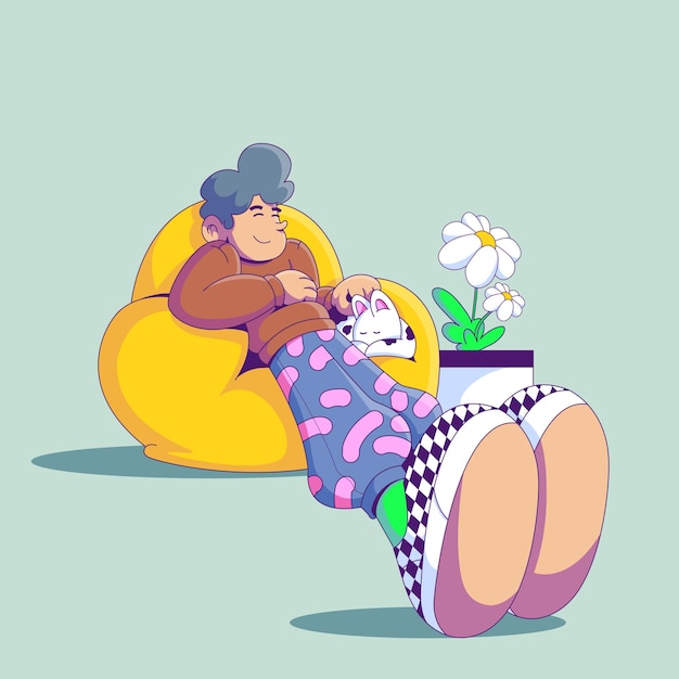 Chill avec une illustration d'animal de compagnie