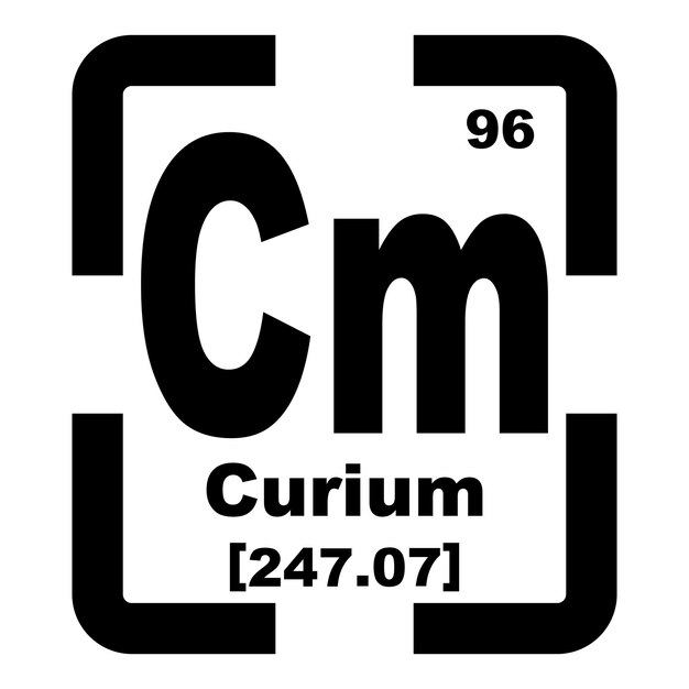 Vecteur chimie du curium élément chimique dans le tableau périodique