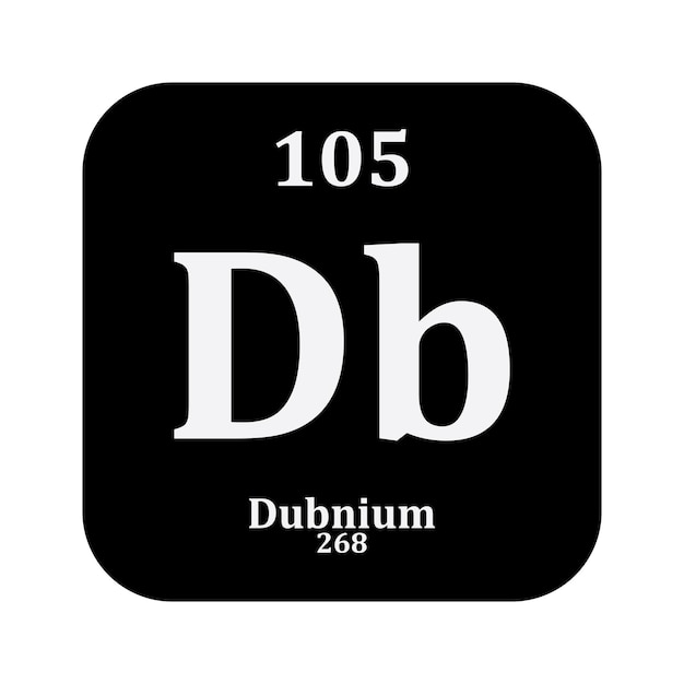 Vecteur chimie du dubnium élément chimique dans le tableau périodique