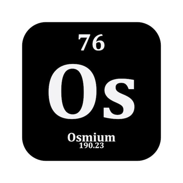 Vecteur chimie de l'osmium élément chimique dans le tableau périodique