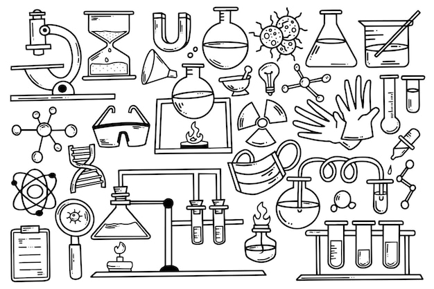 Vecteur chimie science concept doodle design illustration vectorielle