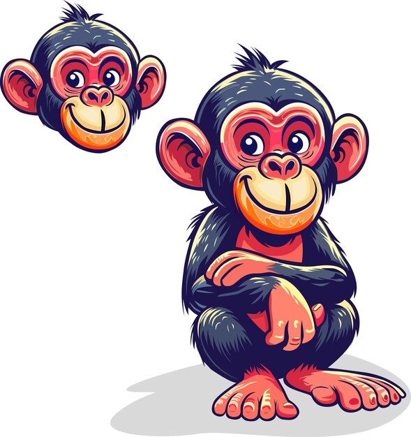 Vecteur le chimpanzé souriant