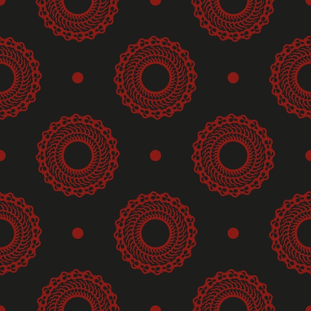 Chinois Noir Et Rouge Abstrait Vectorielle Continue Fond D'écran Dans Un Modèle De Style Vintage élément Floral Indien Ornement Graphique Pour L'emballage De Tissu De Papier Peint