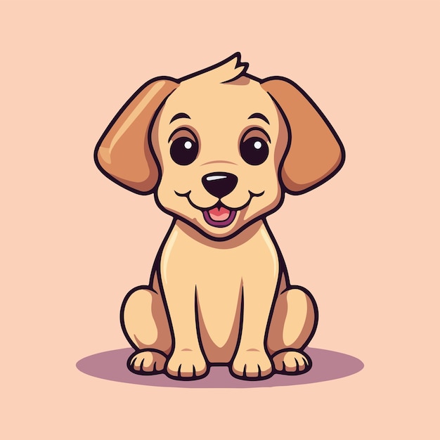 Vecteur chiot de dessin animé pour les amoureux des chiots, portrait de chien, illustration vectorielle mignonne dans le style du jaune clair