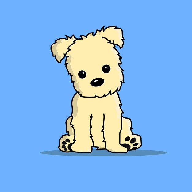 Chiot mignon chien assis illustration vectorielle