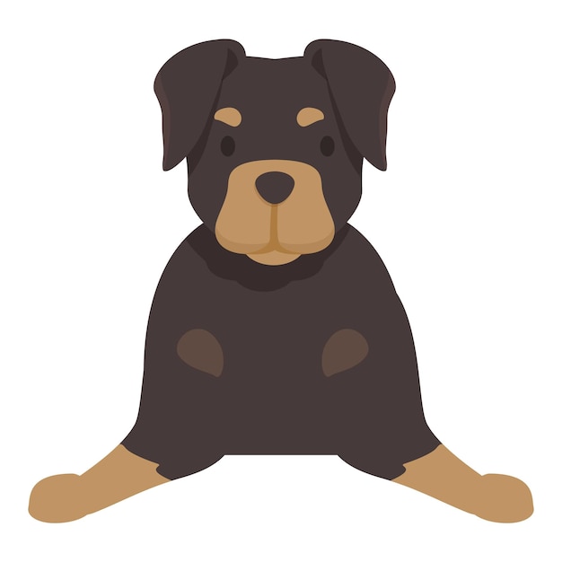 Un chiot de rottweiler mignon est assis sur une illustration.