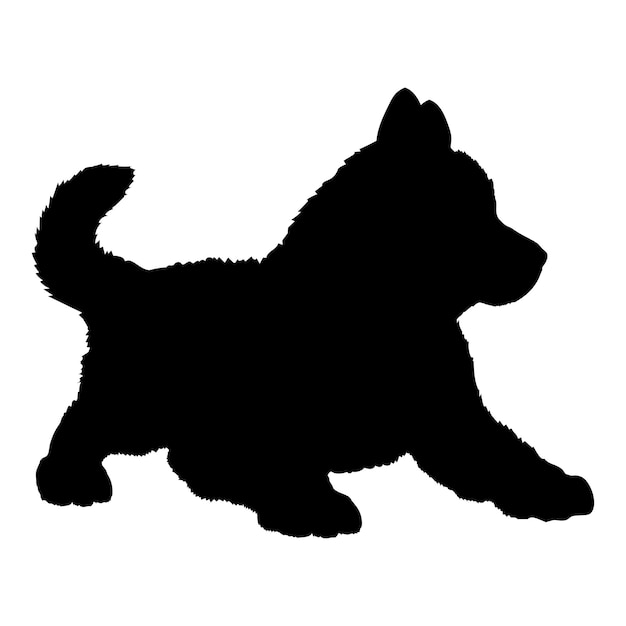 Chiots chiots Husky est la silhouette du bébé chien silhouette chiot